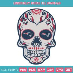 Skull Mandala New England Patriots NFL Embroidery Design Download