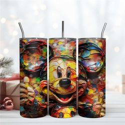 Mickey Mouse Painting Skinny Tumbler 20oz Digital File Mickey Mouse Tumbler 20oz Digital Png