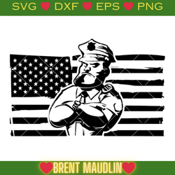 American Flag Serious Police Svg, American Flag Police Svg