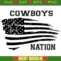 Cowboys Nation Flag Svg, Cowboys American Flag Svg