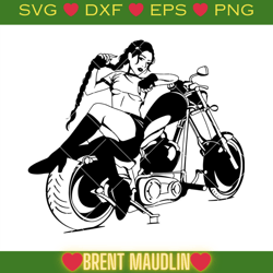 Sexy Girl Sitting on Motorcycle Svg, Women on Chopper Svg