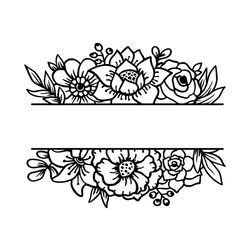 Floral Border svg, Flower Monogram svg, Flower svg, Flower Wreath, Wedding svg, Bride svg,svg cricut, silhouette svg fil