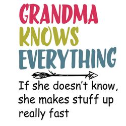 Grandma Knows Everything Svg, Mothers Day Svg, Happy Mothers Day, Grandma Svg, Grandma Quote Svg, Make Stuff Up Svg, Gif