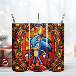 Sonic the Hedgehog Stained Glass 20Oz Tumbler Wrap Sublimation