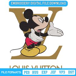 Mickey Speak LV Logo Basic Embroidery Design File