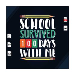School Survival 100 Days Of With Me, 100th Day Of School, Owl Svg, Owl Shirt Svg, Animal Lover Svg, Happy 100th Day Of