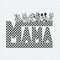 Vintage Mama Mickey Mouse And Friends Checkered SVG