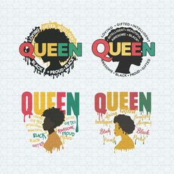 Retro Queen Juneteenth African American SVG Bundle