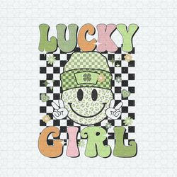 Lucky Girl Smiley Face St Patrick's Day PNG