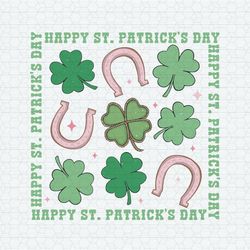 Retro Happy St Patrick's Shamrocks SVG