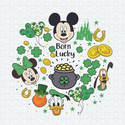 Disney Born Lucky Happy Patrick's Day PNG