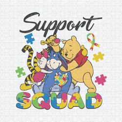 Autism Support Squad Winnie The Pooh Friends SVG