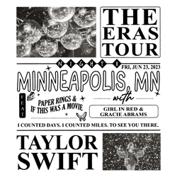 Minneapolis Night 1 Taylor Swift The Eras Tour 2023 Png File, Taylor Lovers