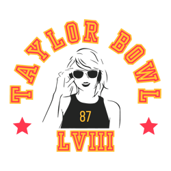 Taylor Bowl Lviii Swift 87 Svg, NFL Super Bowl Fans Svg