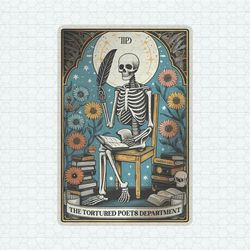 The Tortured Poets Department Skeleton Tarot Card PNG