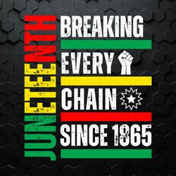 Juneteenth Breaking Every Chain Since 1865 SVG