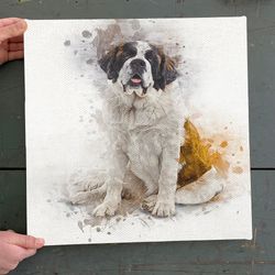 Dog Square Canvas, St Bernard, Canvas Print, Dog Canvas Print, Dog Wall Art Canvas, Dog Painting Posters