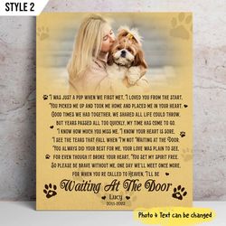 I'll Be Waiting At The Door Dog Poem Art On Personalized Canvas, Canvas Poster Framed Print