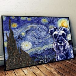 Miniature Schnauzer Poster & Matte Canvas, Dog Wall Art Prints, Canvas Wall Art Decor