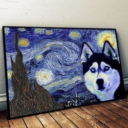 Siberian Husky Poster & Matte Canvas, Dog Wall Art Prints, Canvas Wall Art Decor