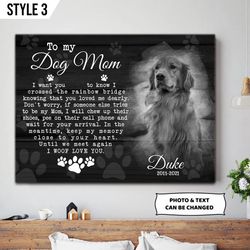 To My Dog Mom I Woof Love You Dog Personalized Canvas, Wall Art Canvas, Gifts for Dog Mom