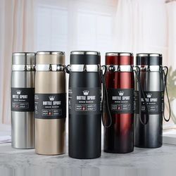1000ml Thermal Water Bottle Thermos Vacuum Flask Double Stainless Steel Coffee Tea Insulated Cup Leakage-proof Bottle