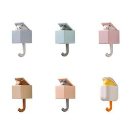 Cartoon Cat Hook Self Adhesive Dormitory Bedroom Door Hangers Hooks Key Umbrella Towel Cap Coat Rack Wall Animal Decorat