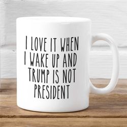I Love When I Wake Up In The Morning And Donald Trump Is Not President Mug, Trump Coffee Mug