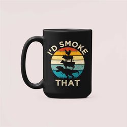 I'd Smoke That, Funny Meat Smoking Gifts, Smoked Meat Mug, Meat Smoker Dad Coffee Cup