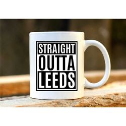 Leeds Hip Hop Mug, Straight Outta Leeds Coffee Cup, Funny Rapper Gift, UK Hip Hop Merchandise.
