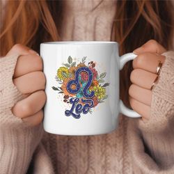 Leo Coffee Mug, Zodiac Birthday Gift for Her, Horoscope Ceramic Mug 3
