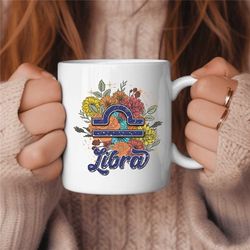 Libra Coffee Mug, Zodiac Birthday Gift for Her, Horoscope Ceramic Mug 3