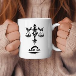 Libra Coffee Mug, Zodiac Birthday Gift for Her, Horoscope Ceramic Mug 4