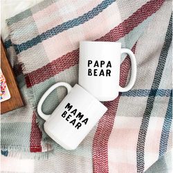 mama bear, mama bear mugs, papa bear mugs, papa bear, new parents gift, bear mug, pregnancy announcement