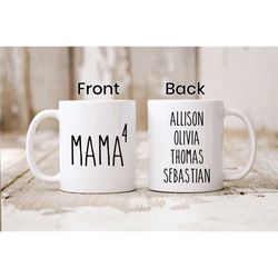 Mama Of Four Mug, Mother Of Four Gift, Funny Mom Mug, New Mom Gift, Mother's Day Gift, Pregnancy Announcement
