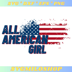 All American Girl Svg, Patriotic Girl Svg, Independence