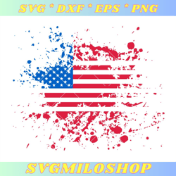 Flag of the USA ink splatter Svg, 4th of July USA Flag Svg
