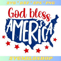 God bless America Svg, Fourth of July Svg, Patriotic Svg