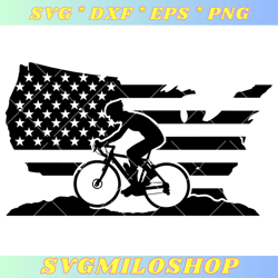 Mountain Biking US Flag Svg, Bike Flag Svg, Mountain Bike