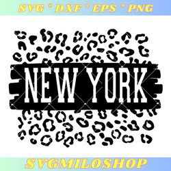New York Leopard Print Svg, United States of America Svg