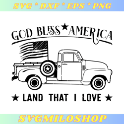 Old Military Truck America Flag Svg, God Bless America Svg