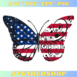USA Butterfly Flag Svg, American Flag Svg, Patriotic Svg