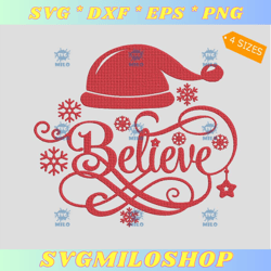 Believe Christmas Embroidery Design  Believe Embroidery Design