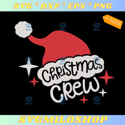 Christmas Crew Embroidery Design  Santa Hat Christmas Embroidery Design