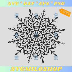 Christmas Mandala Embroidery Design  Snowflake Christmas Embroidery Design