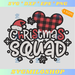 Christmas Squad Buffalo Embroidery Design  Mickey Santa Hat Buffalo Embroidery Design