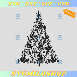 Christmas Tree Dogs Embroidery Design  Dog Xmas Tree Embroidery Machine File