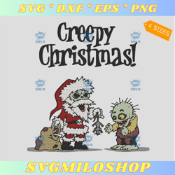 Creepy Christmas Embroidery Design  Christmas Zoombie Embroidery Design