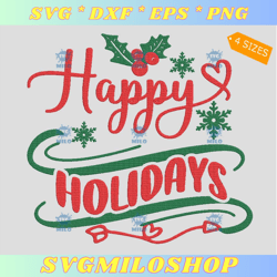 Happy Holidays Embroidery Design  Holidays Embroidery Design