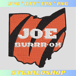Joe Burrr OH Embroidery Design  Joe Burrow Embroidery Machine File